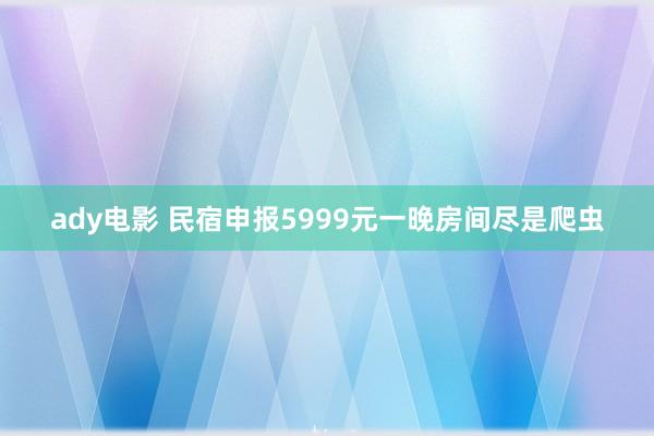 ady电影 民宿申报5999元一晚房间尽是爬虫