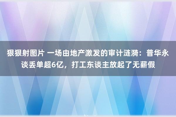 狠狠射图片 一场由地产激发的审计涟漪：普华永谈丢单超6亿，打工东谈主放起了无薪假