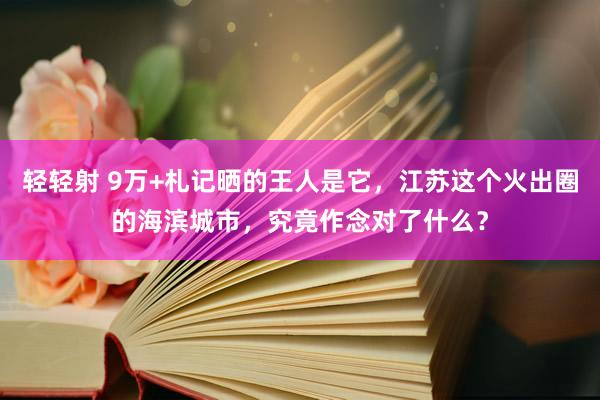 轻轻射 9万+札记晒的王人是它，江苏这个火出圈的海滨城市，究竟作念对了什么？